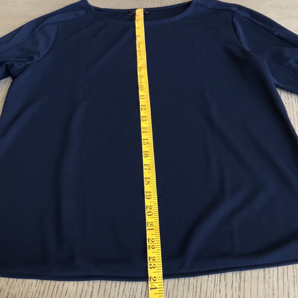Ann Taylor Navy, 3/4-Sleeve Top SZ-S - Picture 7 of 8